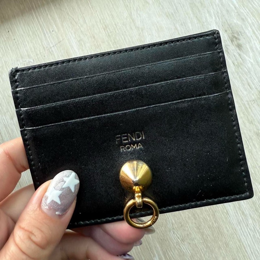 Fendi Black Leather Card Holder
